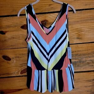 NWT* Tribal Jeans* Sleeveless Blouse* Multicolored Stripes* Multiple Sz* XS,S,XL